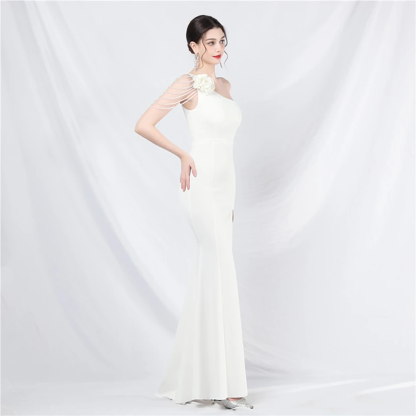Craft Beading Flower Dinner Wedding Celebration Car Model Long Evening Dress view 22