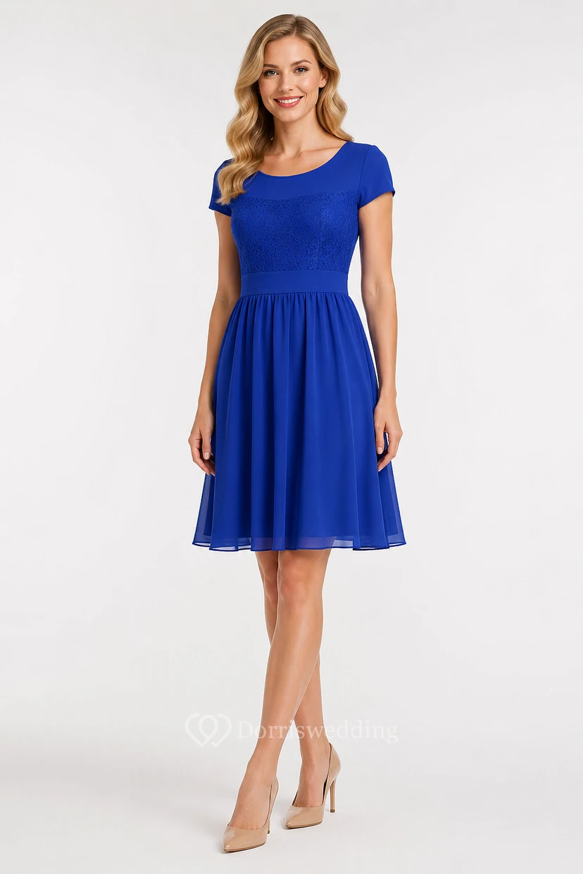 Kurzärmeliges, knielanges Kleid mit Spitzenverzierungen view 15