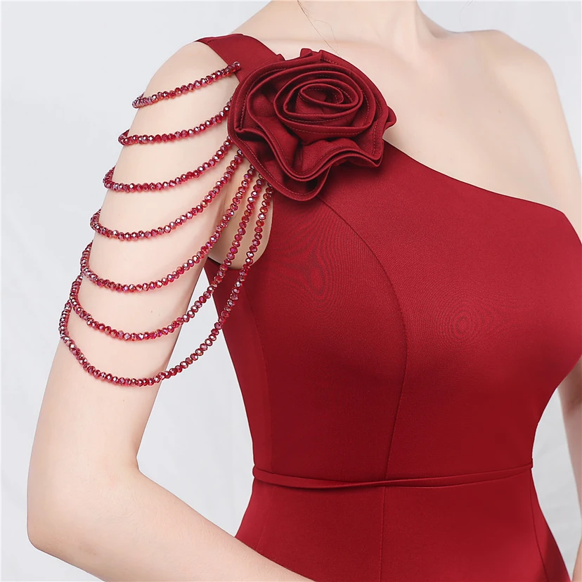 Craft Beading Flower Dinner Wedding Celebration Car Model Long Evening Dress view 57