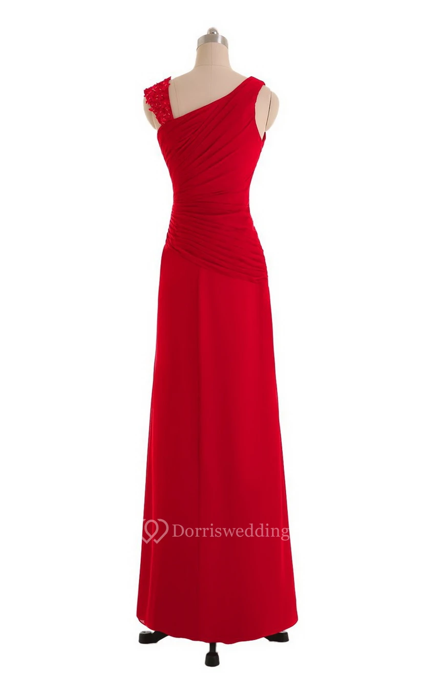 Sleeveless Chiffon Dress With Front Slit and Ruching view 8