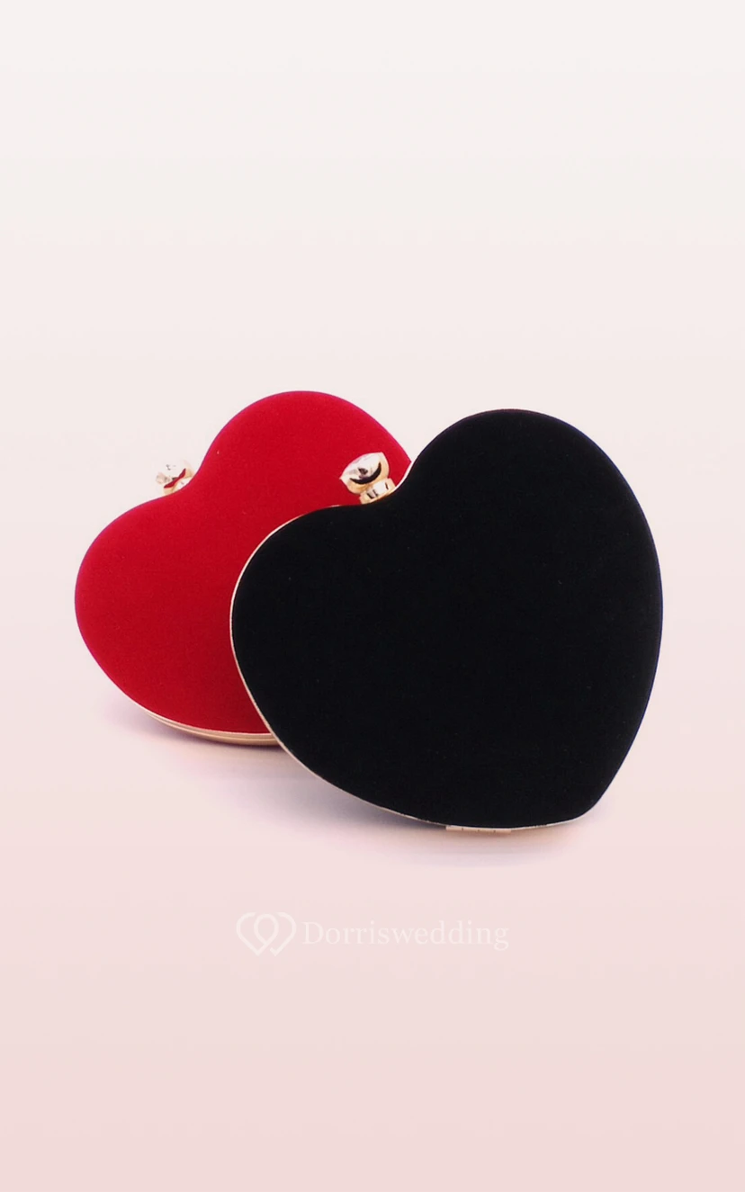 Heart-shaped Flannel Clutch view 3