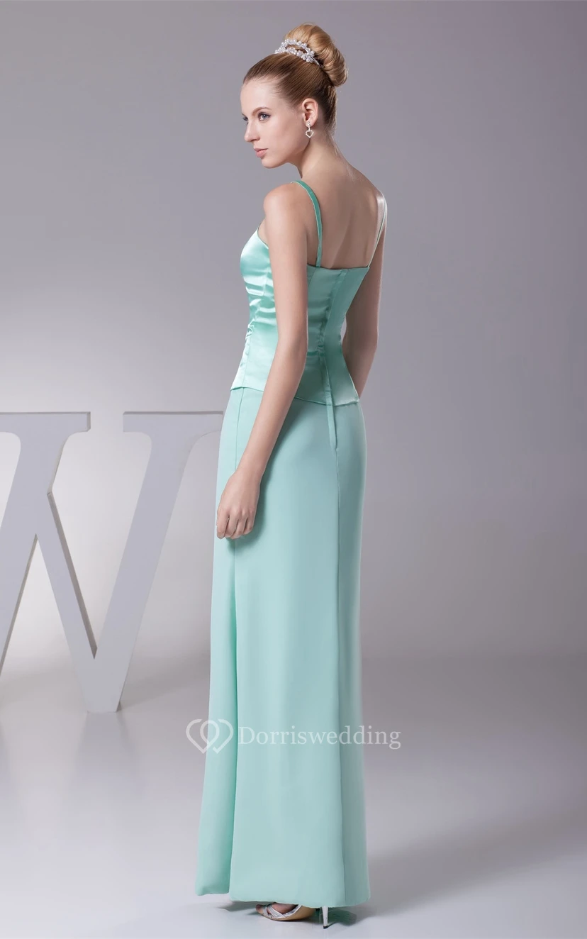 Vestido largo ajustado con tirantes finos y bolero view 2