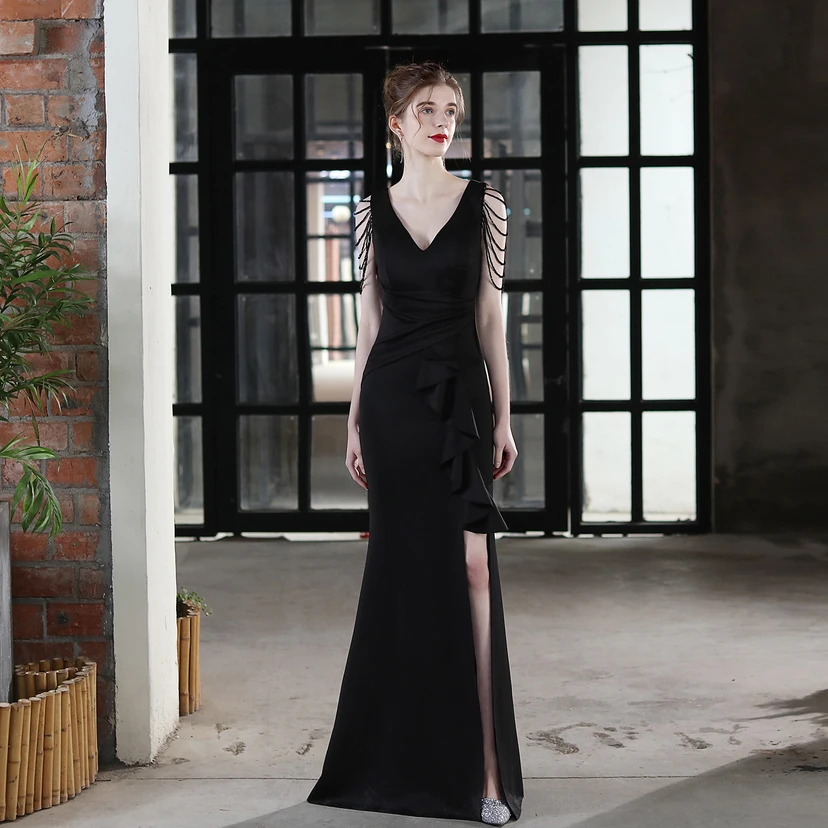 Toast Dress Bride Long Sling Thank-You Banquet Slim Fishtail Skirt Wedding Car Model Exhibition Dress view 11
