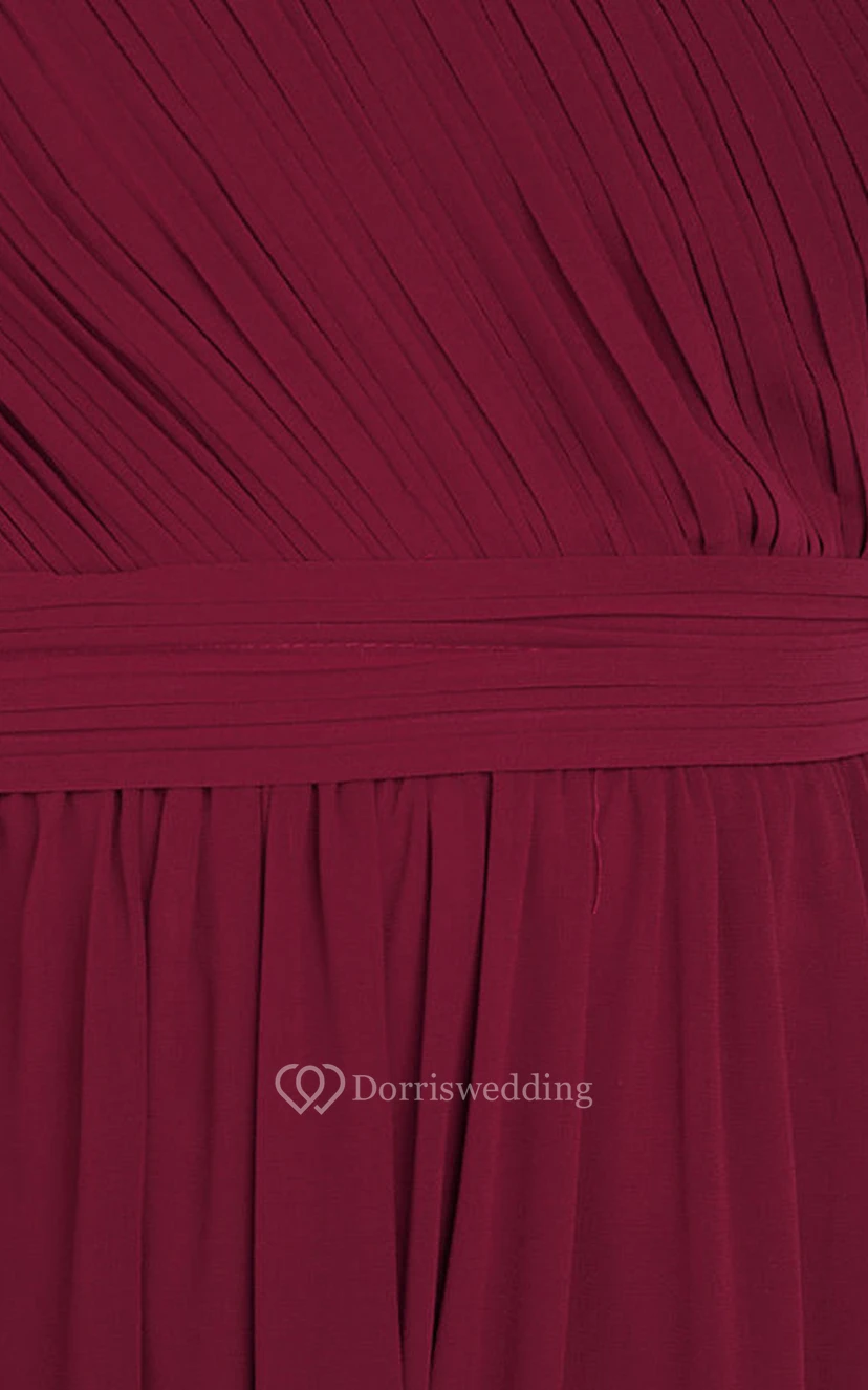 Long One-Shoulder Chiffon A-Line Unique Dress view 9