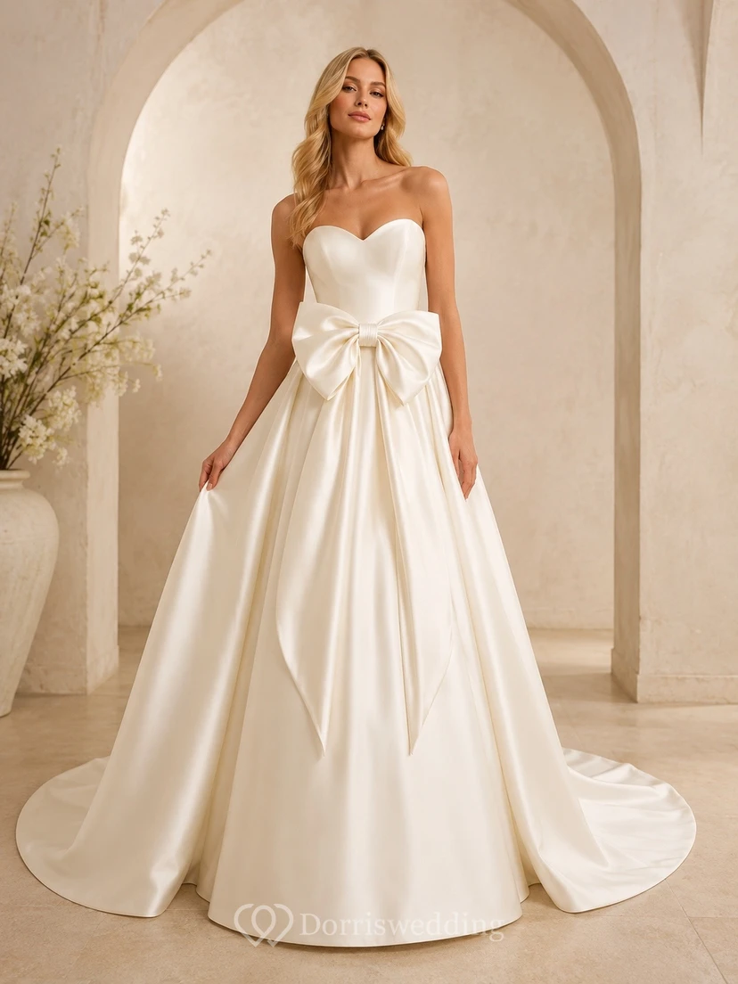 Ball Gown Strapless a Elegant Bridal Wedding Dress