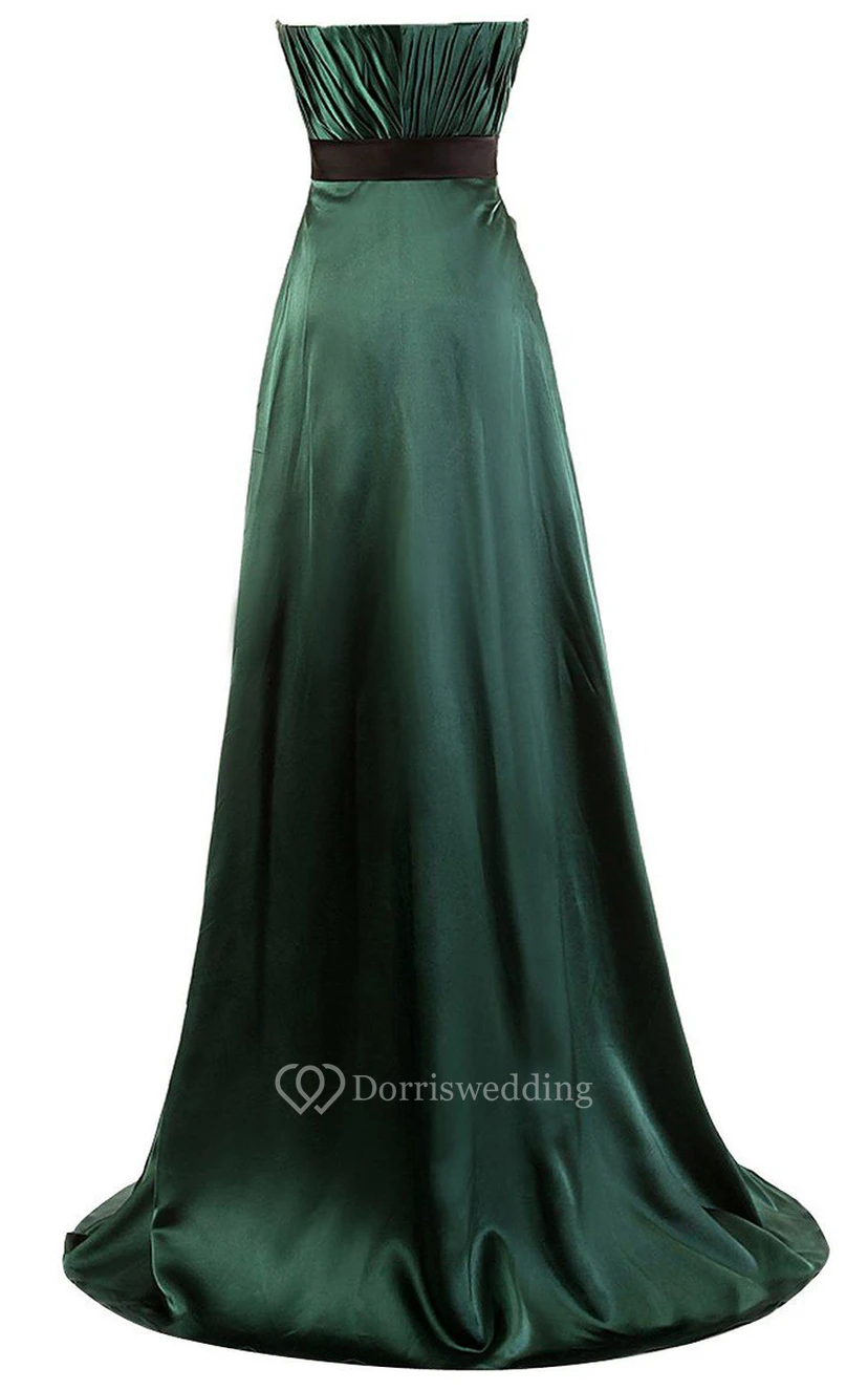 Sweetheart Long Gown With Sweep Train and Pleats view 2