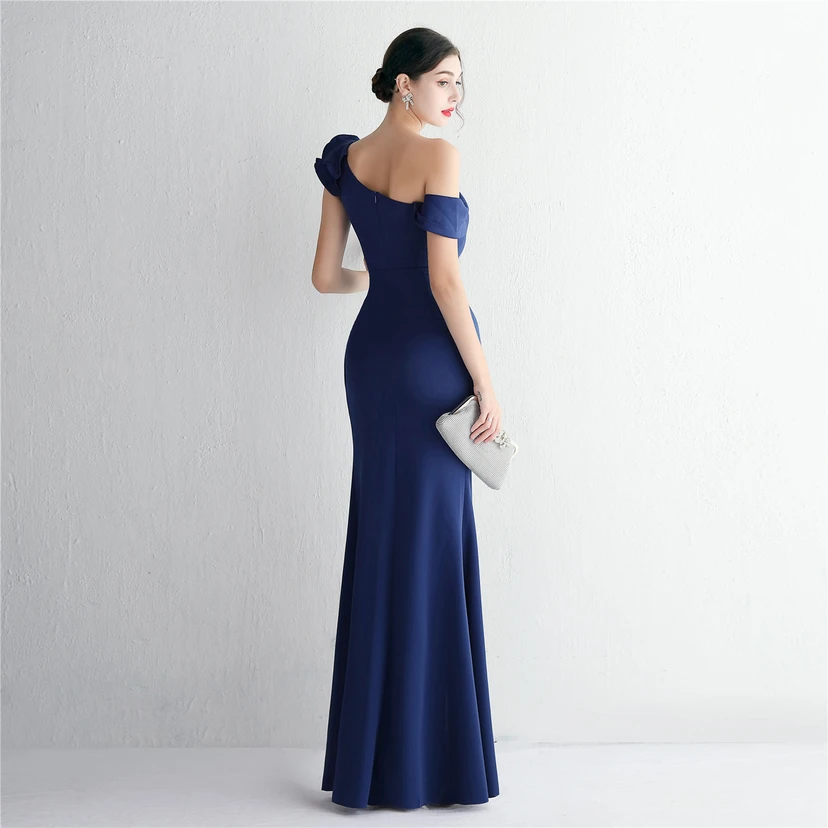 6 Farben One Shoulder Bankett Abendkleid Mode Party Langes Elegantes Schlankes Sexy Meerjungfrauenkleid view 6