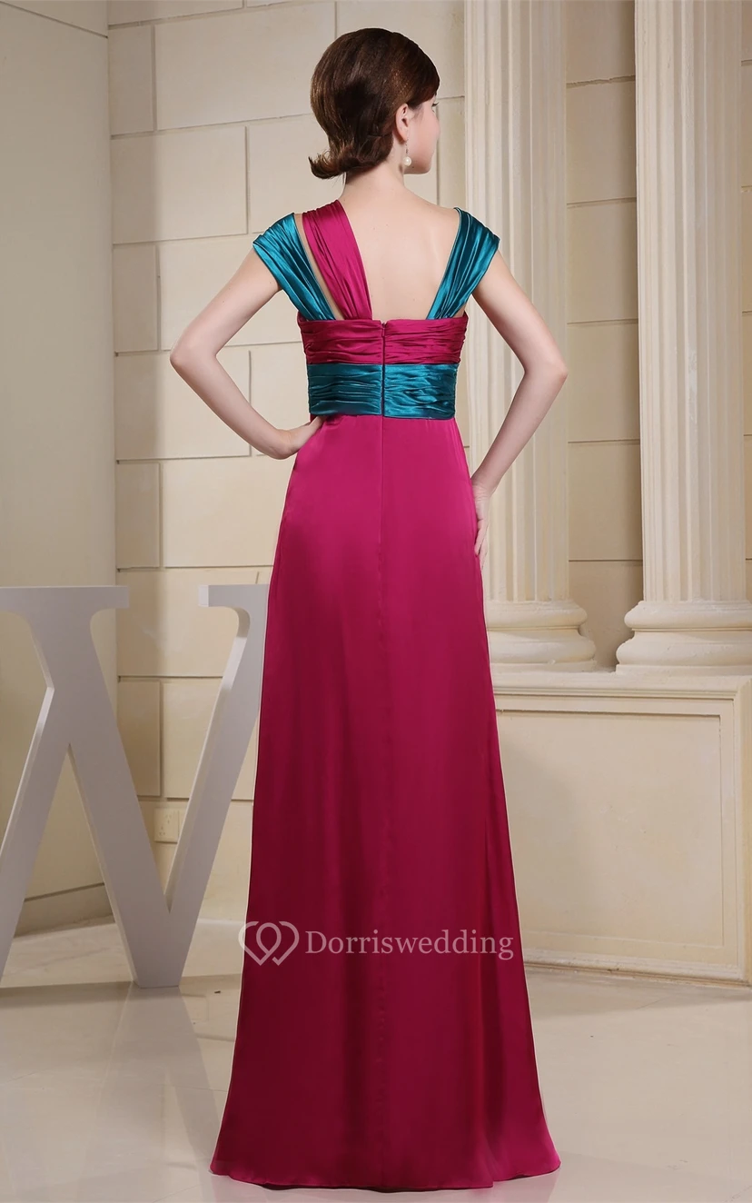 Strapped Chiffon Maxi Empire Dress With Pleats view 5
