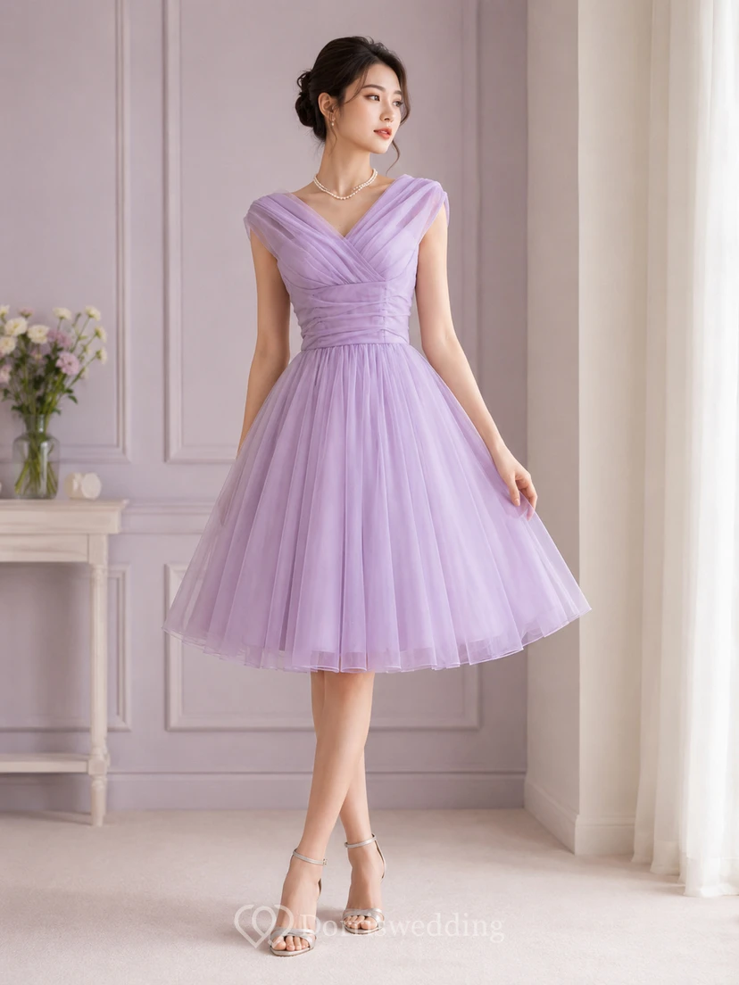 Charming V Neck Empire Chiffon Ball Gown With Bow view 6