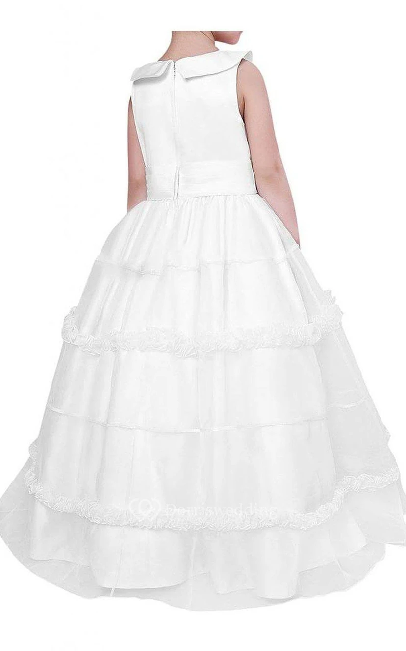 Sleeveless A-line Tiered Dress With Pleats view 2