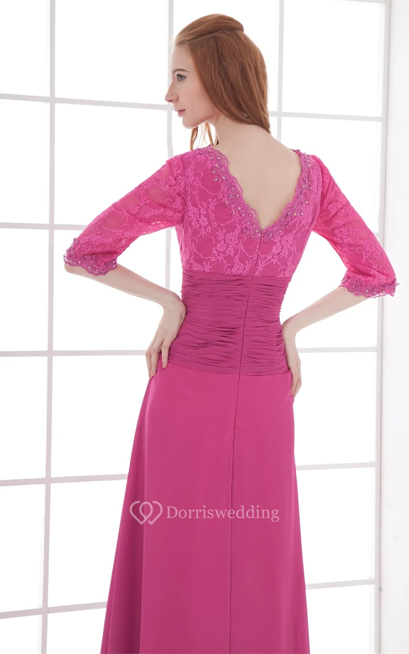 Elegantes vestidos largos de tubo con escote en V y media longitud para ocasiones especiales. view 7