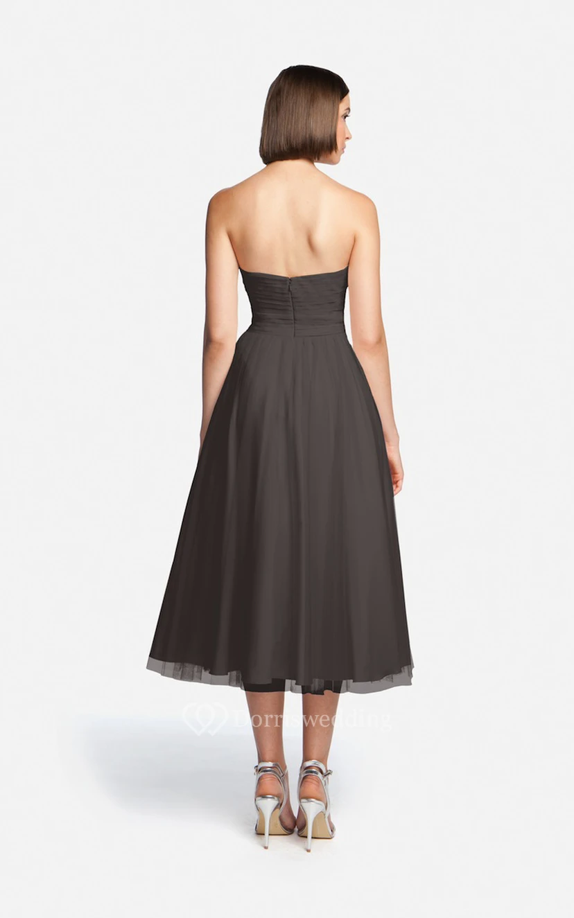 Tulle Tea-Length Angelic Dress With Sweetheart Neck view 9