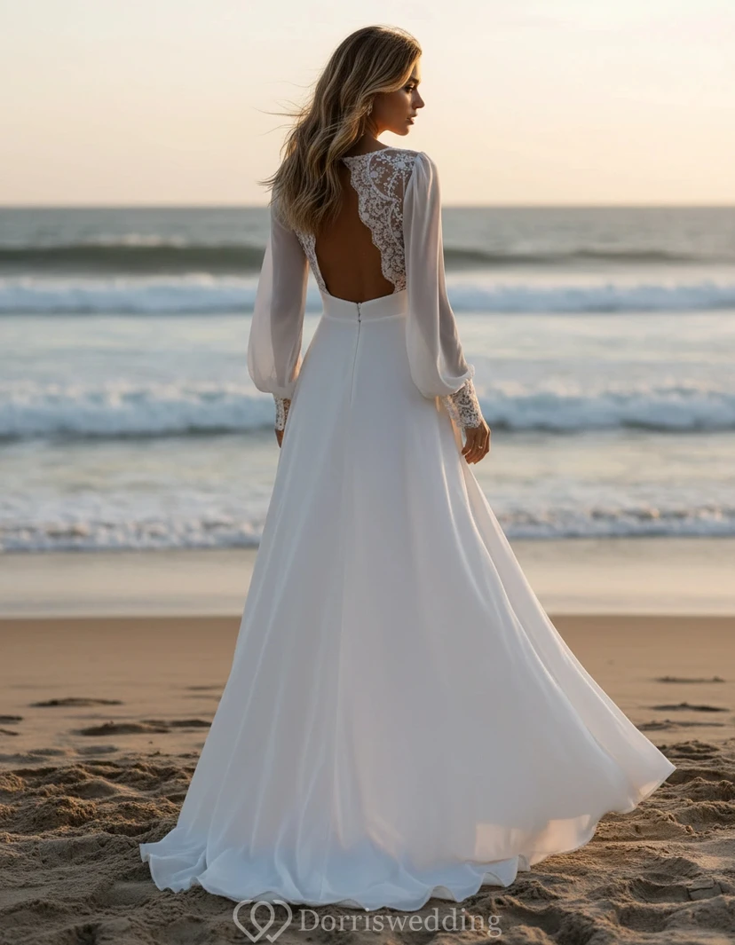 Vestido bohemio de manga obispo con un toque caprichoso
