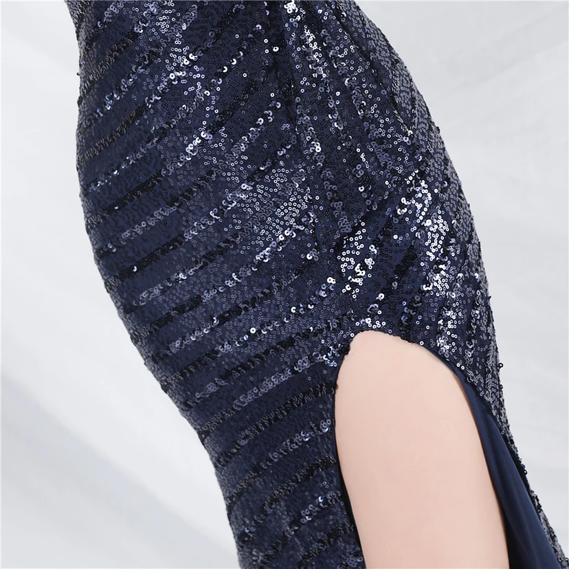 Robe de soirée longue à sequins et perles artisanales view 79