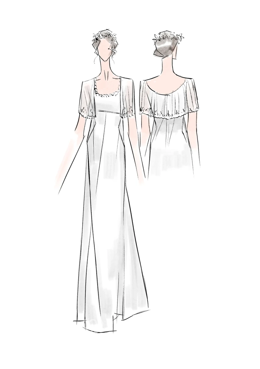 Vestido de novia bohemio de talla grande con encaje, mangas cortas y escote redondo en la espalda. view 4