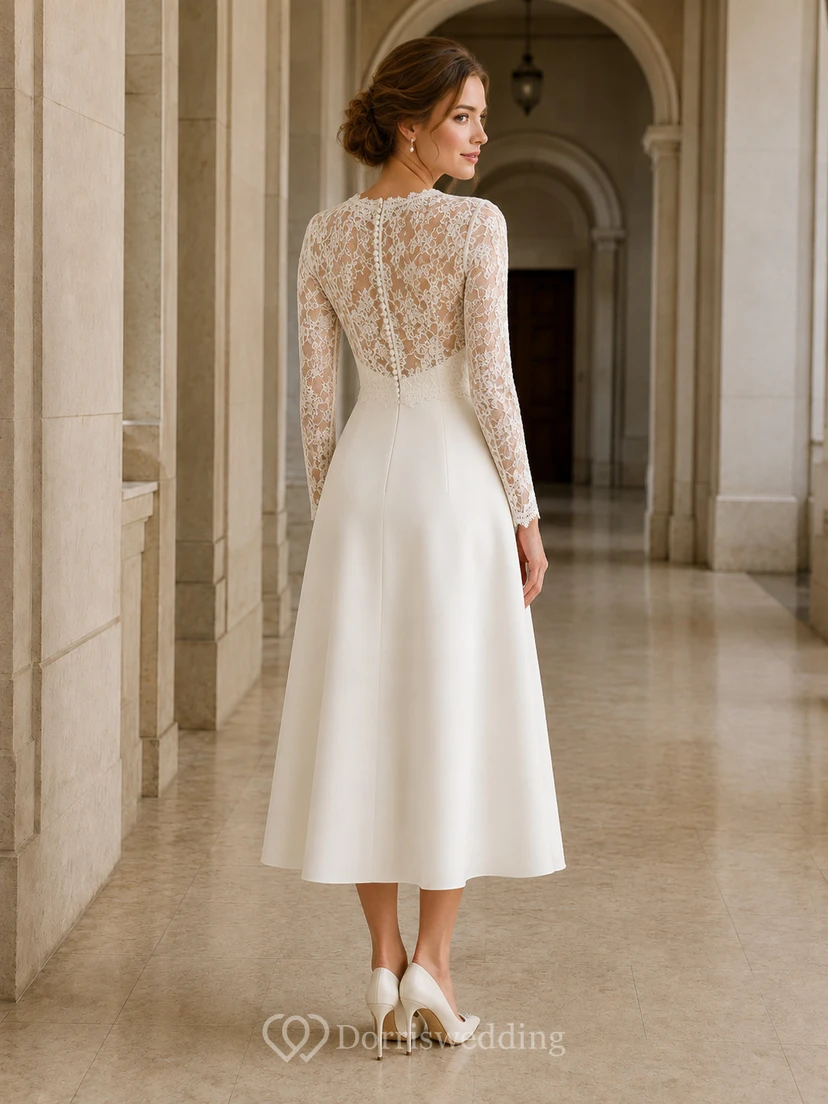 Lace Tulle Wedding Dress A-Line Sweetheart Sleeveless Mini Bridal Gown view 2