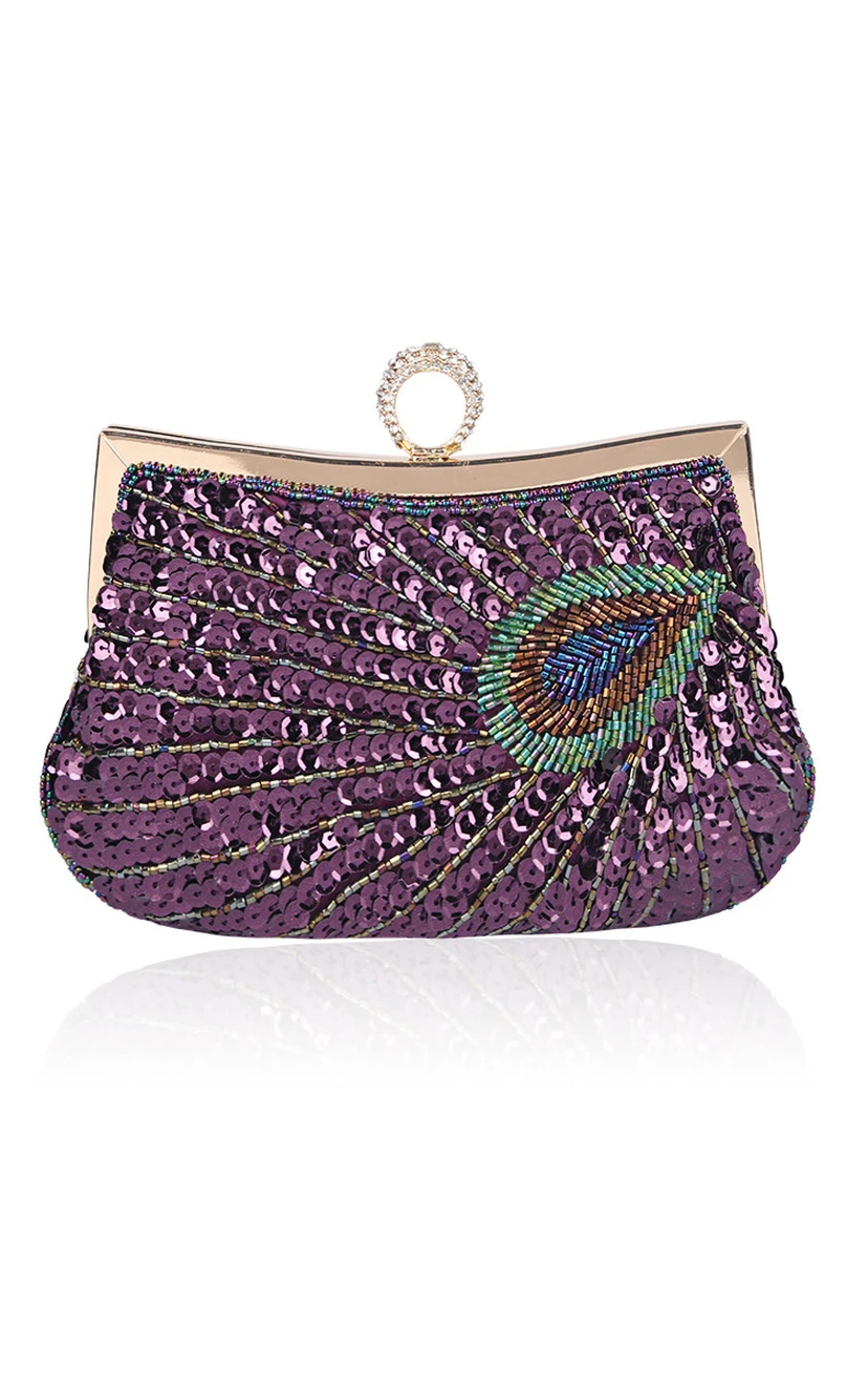Sequin Peacock Clutch view 5
