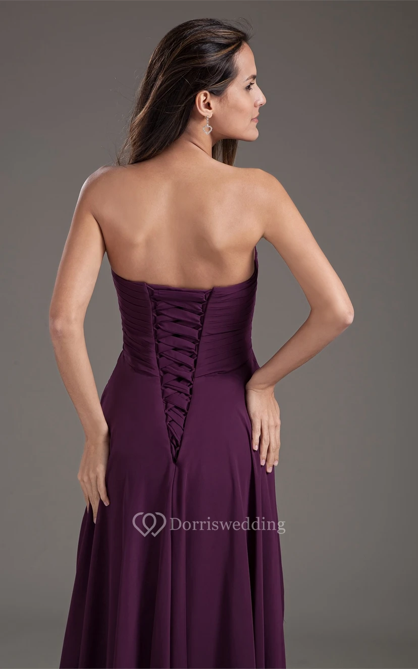 Magnificent Chiffon Satin Pleated Sleeveless Burgundy Bridesmaid Dresses view 7