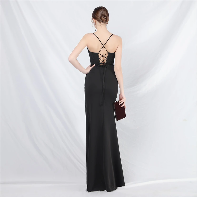 Palace Herringbone Vest High-End Sling Evening Dress view 37