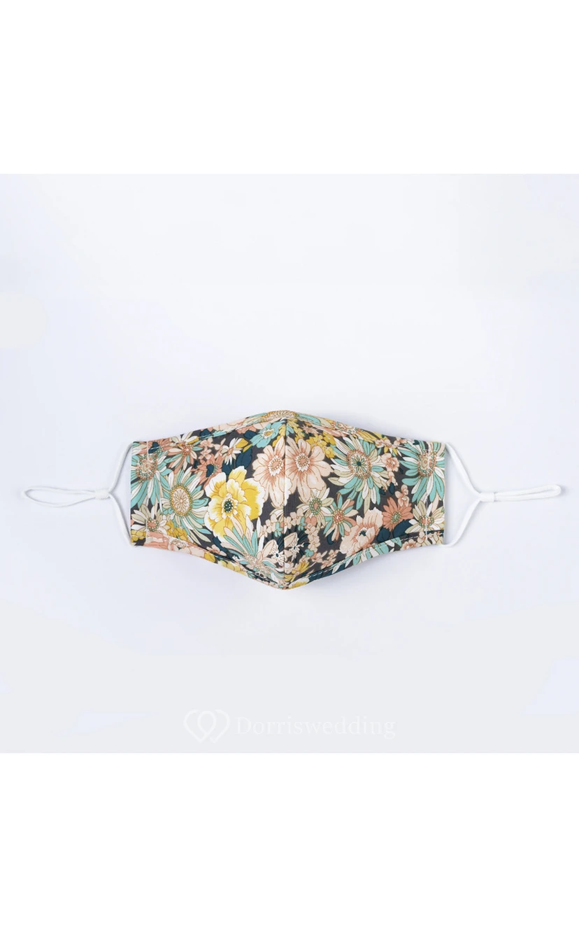 Non-medicial Floral Printed Cotton Washable Face Mask In 4 Colors view 3