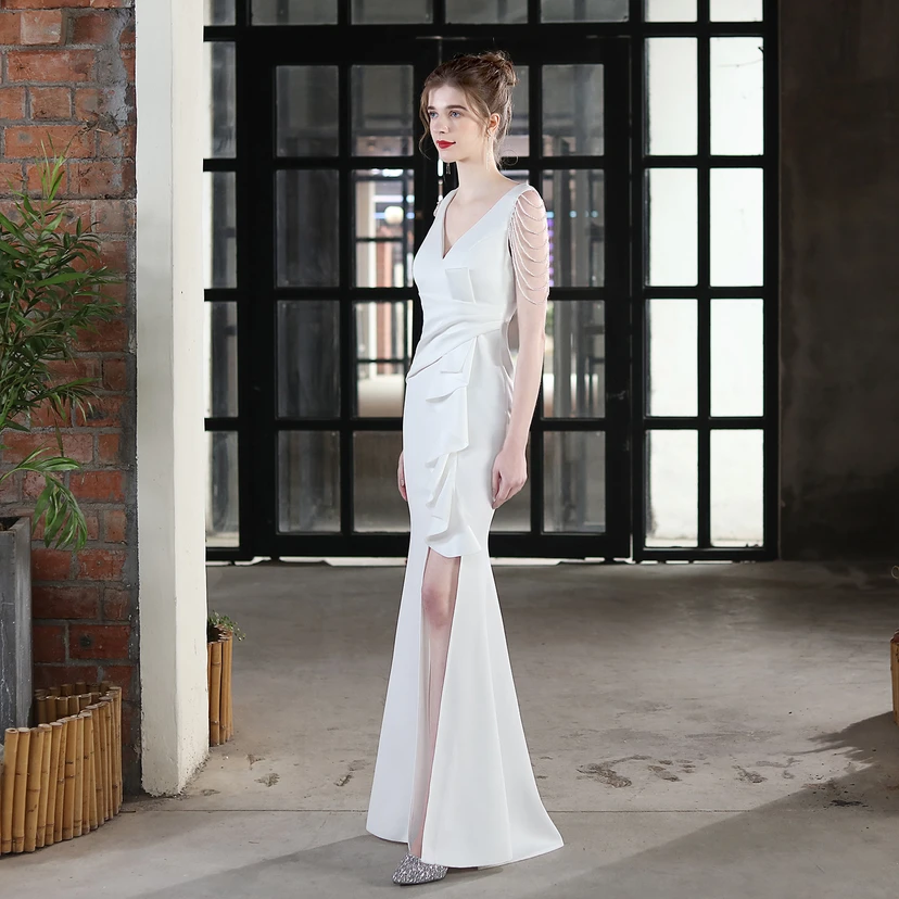 Toast Dress Bride Long Sling Thank-You Banquet Slim Fishtail Skirt Wedding Car Model Exhibition Dress view 63