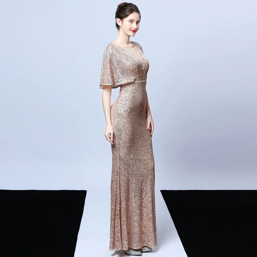 Elegantes Abendkleid mit Polyestergarn, Quasten, Pailletten und Fischschwanzsaum für Damen im Herbst view 21