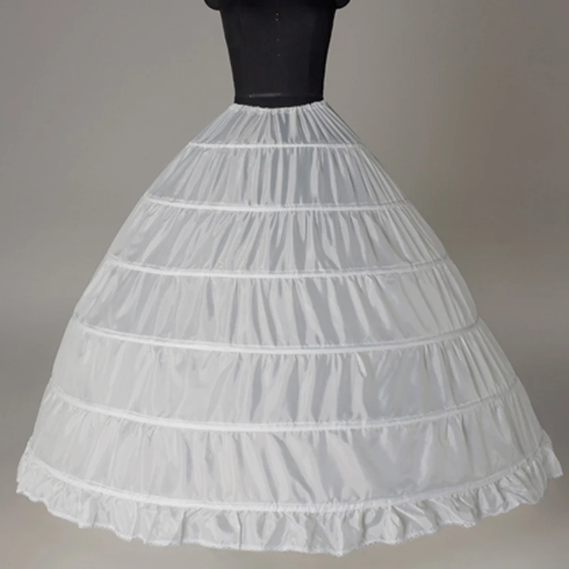 Super Large Fluffy And Ground Boneless 2 Layer Net 6 Steel Ring Wedding Skirt Petticoat