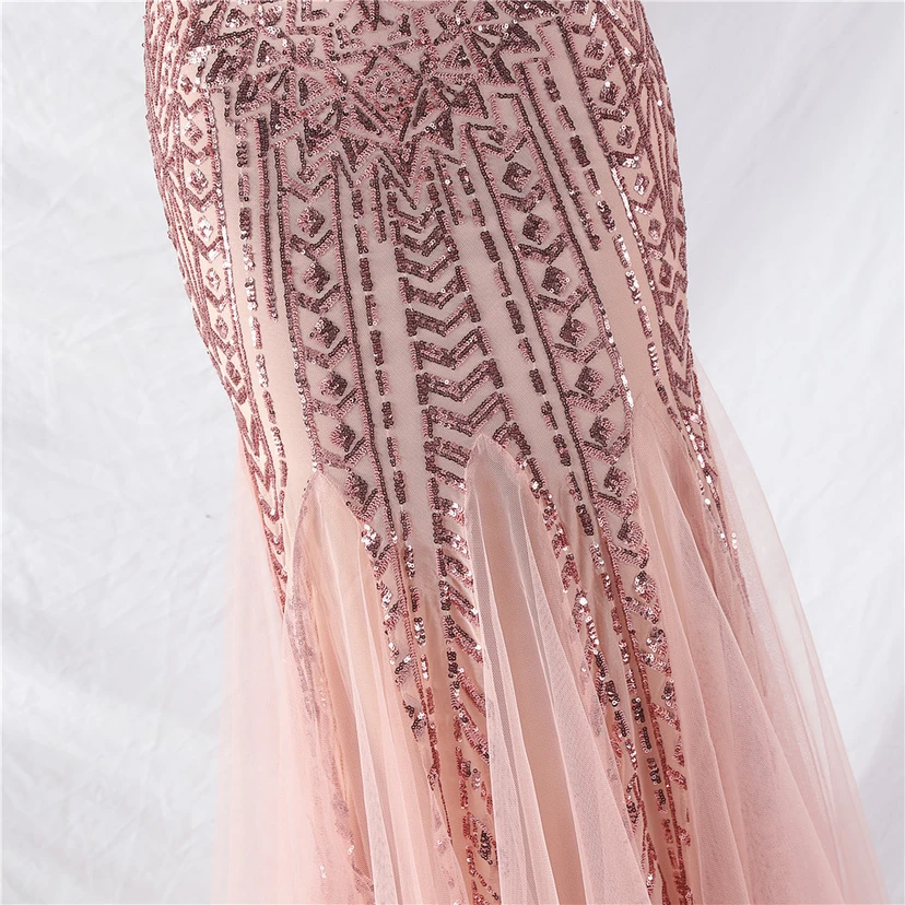 Crafted Beaded Positioning Flower Beads Splicing Mesh Gauze High-End Evening Dress view 68