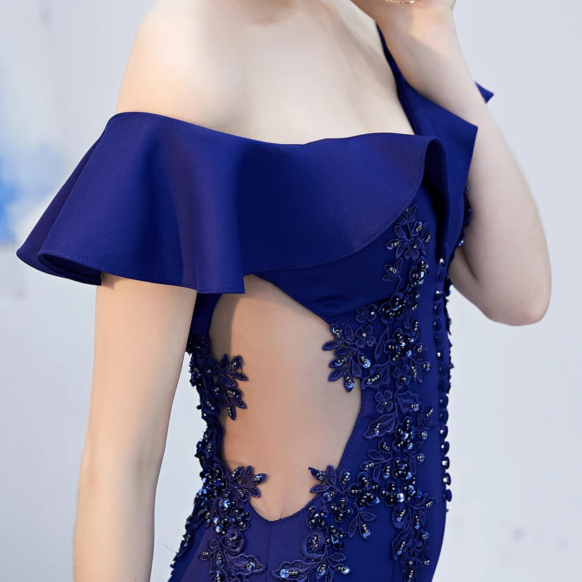 Robe de mariée longue rouge asymétrique à une épaule, coupe sirène, idéale pour un banquet ou une soirée de mariage. view 28