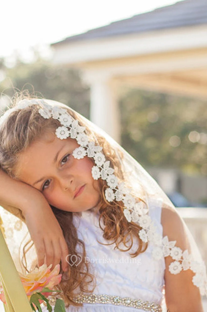 Beautiful Tulle Flower Girl Veil view 2