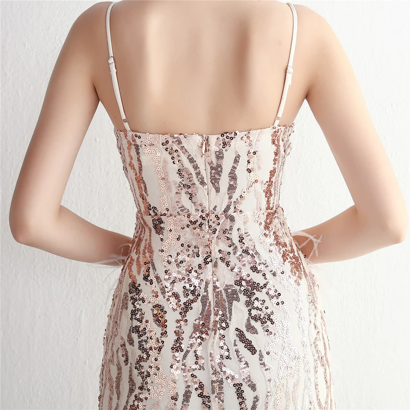Positioning Flower Craft Beading Craft Imported Wool Dress Long Banquet Slim Evening Dress Elegant Temperament view 34