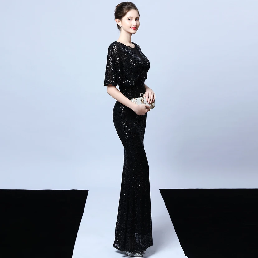 Elegantes Abendkleid mit Polyestergarn, Quasten, Pailletten und Fischschwanzsaum für Damen im Herbst view 23