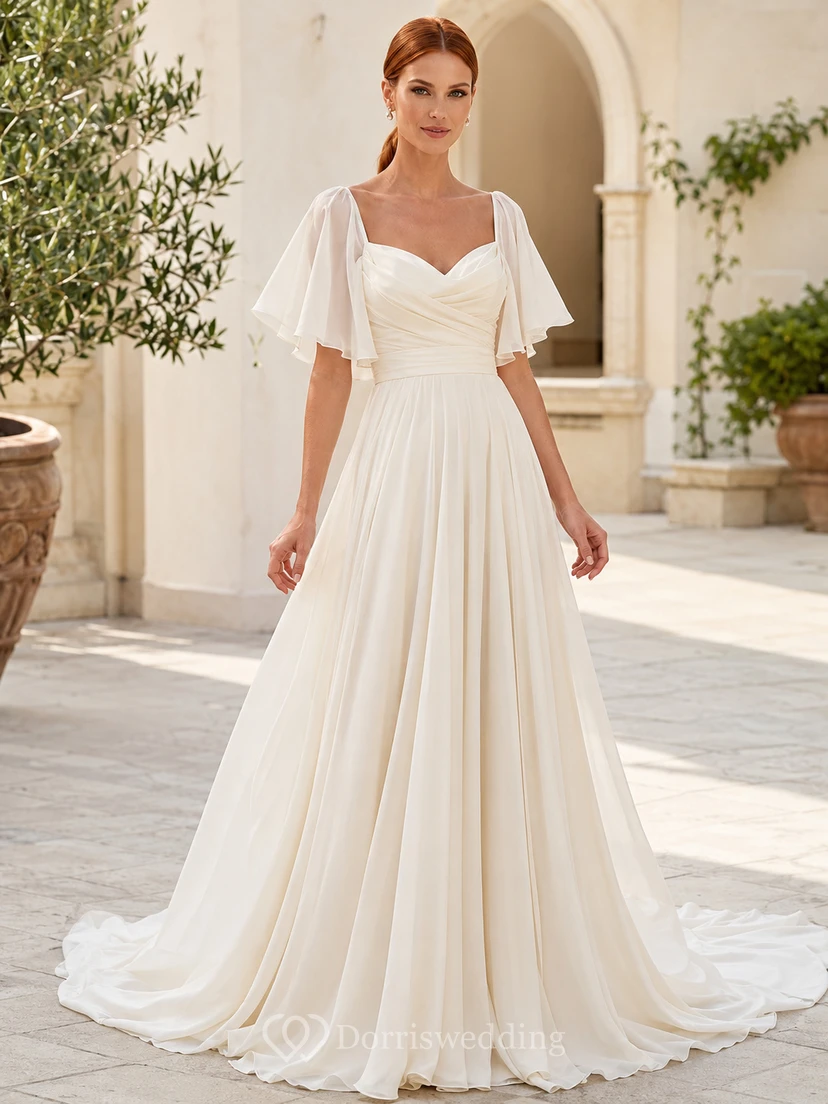 Brautkleid aus Satin im Meerjungfrauenstil, trägerlos, mit Schleppe