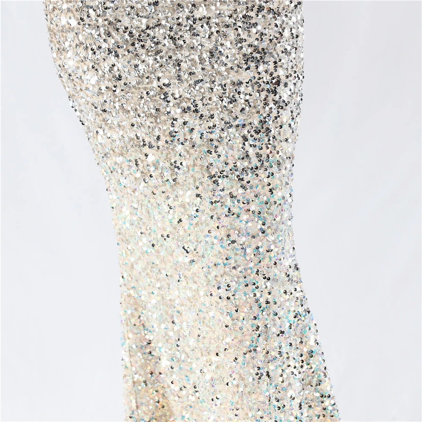Velvet-Bottom Gradient Sequined Sexy Beaded Suspender Evening Dress view 69