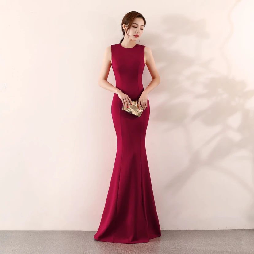 Robe de soirée élégante sirène pour mariée, longue et élégante, idéale pour un banquet ou des fiançailles. Jupe longue pour femme. view 42