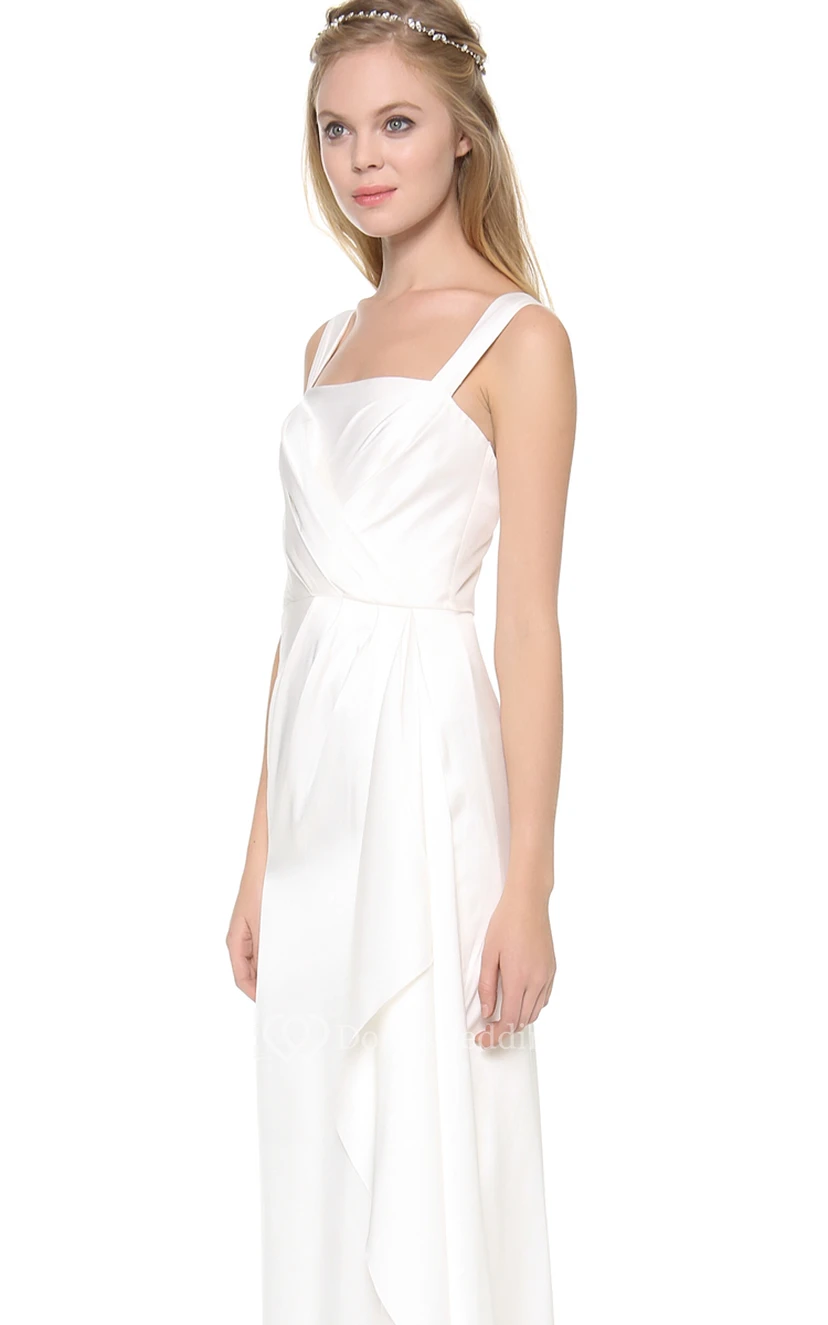 Langes, quadratisch geschnittenes Empire-Taftkleid mit breiten Trägern view 3