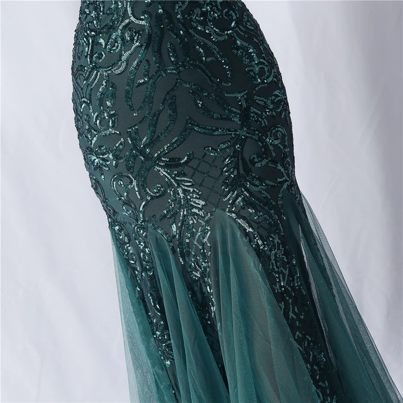 Vestido de noche de alta gama con estampado floral y detalles de malla y cuentas. view 18