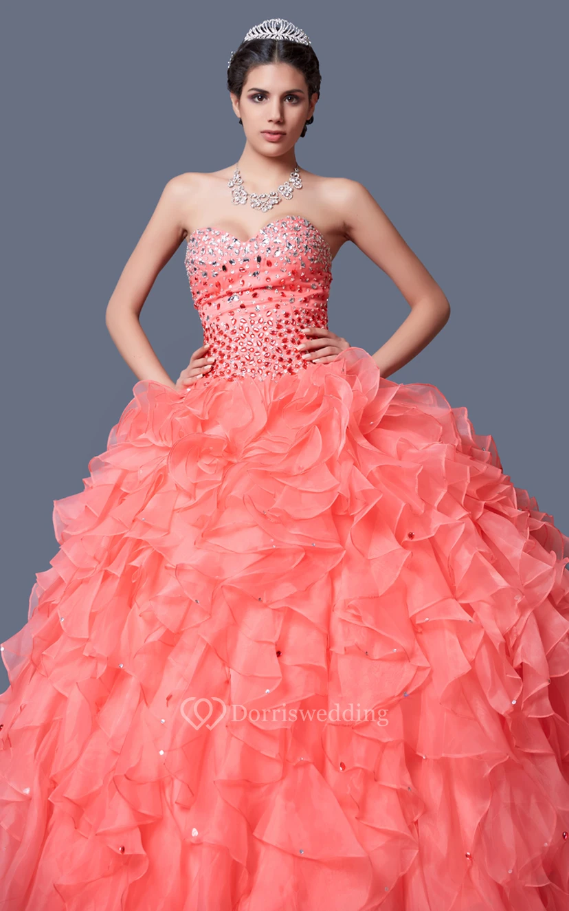 Ombre Ruffled Organza Quinceanera Dress view 5