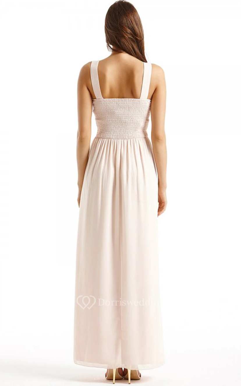 Scoop Neckline Modest A-Line Gown With Squared Back view 23