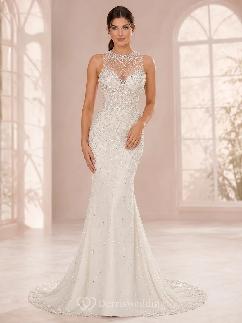 Vestido de gala, un elegante vestido de novia formal para bodas.
