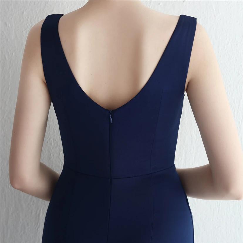 Satin-Kleid mit Perlenbesatz, langem Schlitz, schmal geschnitten, Meerjungfrauenschnitt, für Promi-Dinner, Hochzeiten, Autoausstellungen, Modellbau view 48