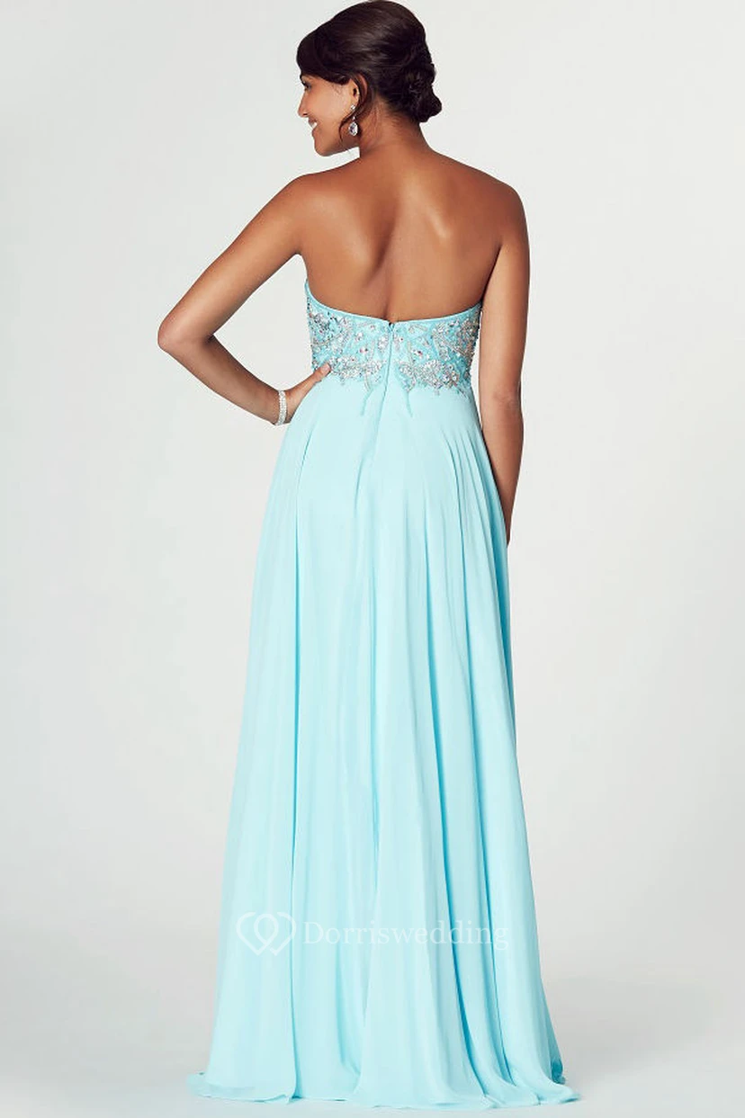 Sweetheart Sleeveless Beaded Chiffon Prom Dress view 2