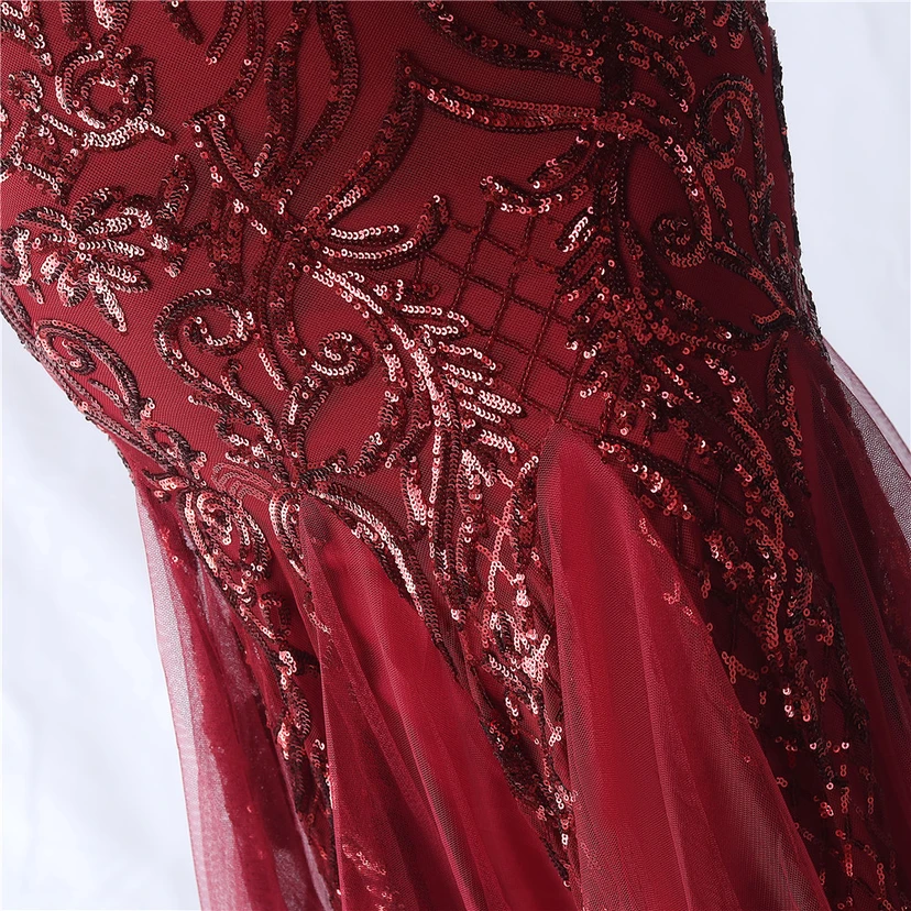 Robe de soirée haut de gamme en maille perlée et ornée de perles, modèle 3034. view 9