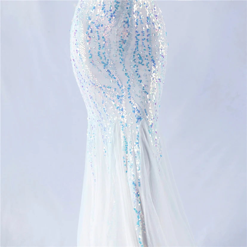 Craft Beading Mesh Sequins Evening Dress Annual Meeting Performance Host view 45