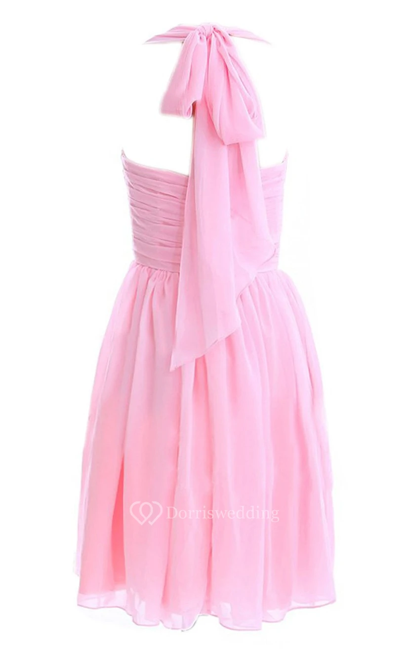 Queen Anne Red Wedding Dress With Ruching and Bow view 3