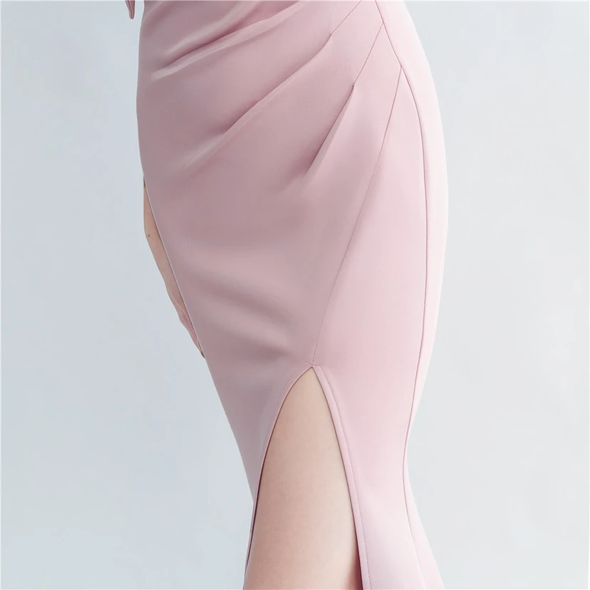 Elegantes Abendkleid aus Spitze mit Strassbesatz, Perlenverzierungen, schräger Schulterpartie, römischem Kragen und Seitenschlitz view 17