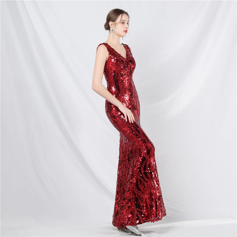 Robe de soirée longue à sequins irisés, nouvelle création view 51