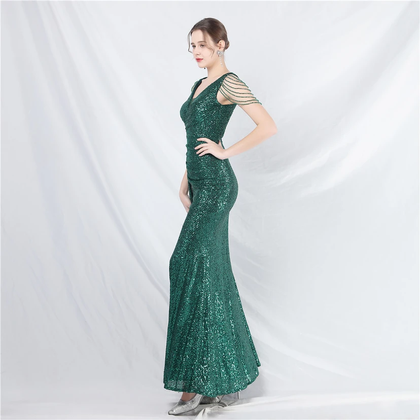 Cross-Border Dress Crafted Custom-Made Beaded Sequined Long Evening Dress view 14