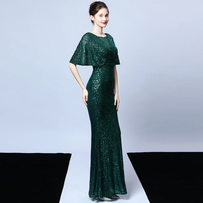 Elegantes Abendkleid mit Polyestergarn, Quasten, Pailletten und Fischschwanzsaum für Damen im Herbst view 36