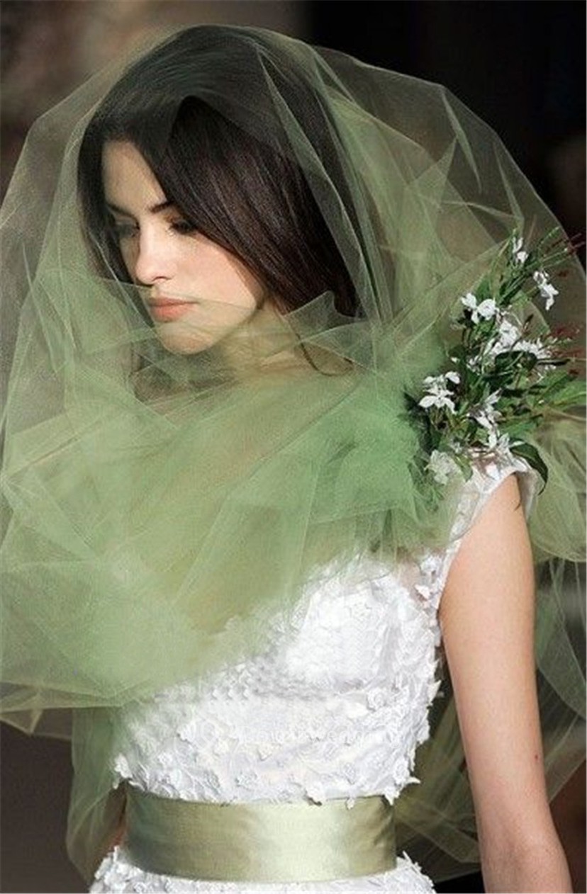 Korean Stylenew Simple Plain Tulle Light Green Photography Bridal